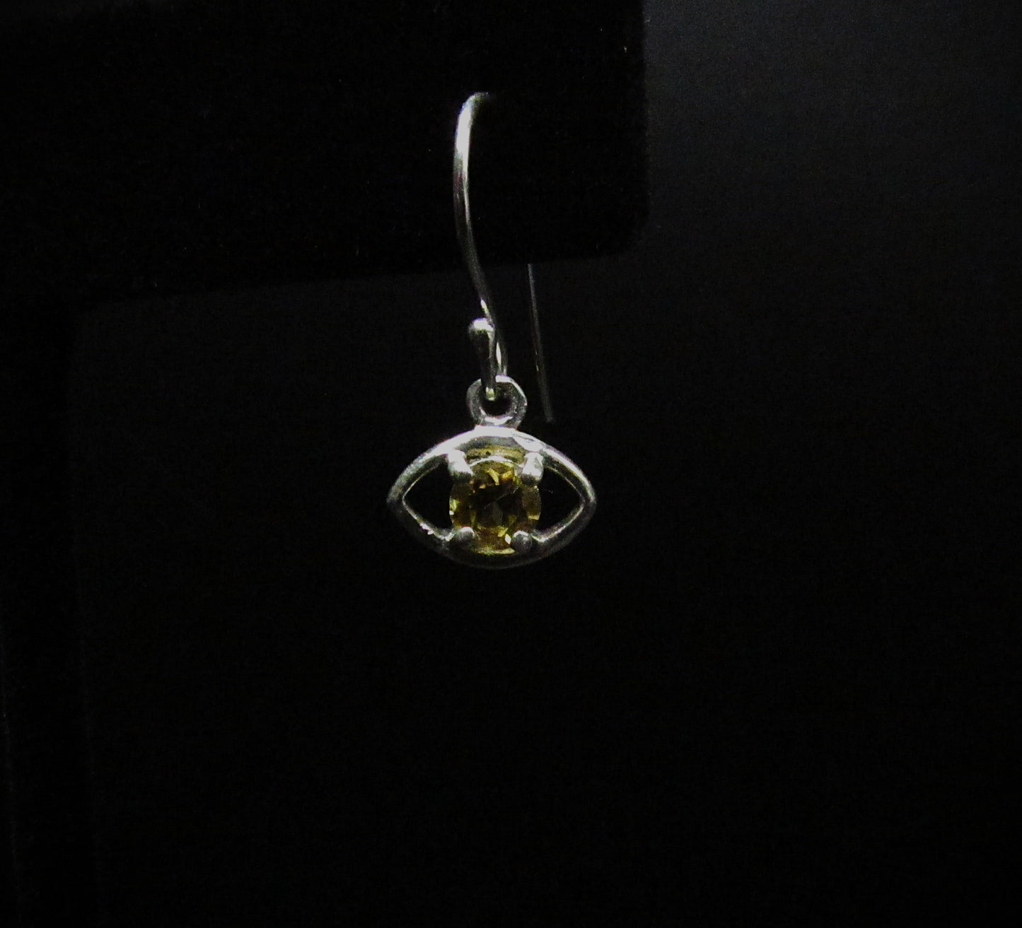 Citrine Evil Eye Earrings .925
