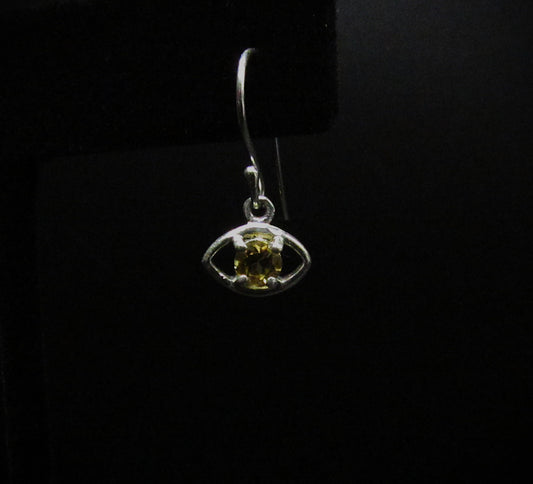 Citrine Evil Eye Earrings .925