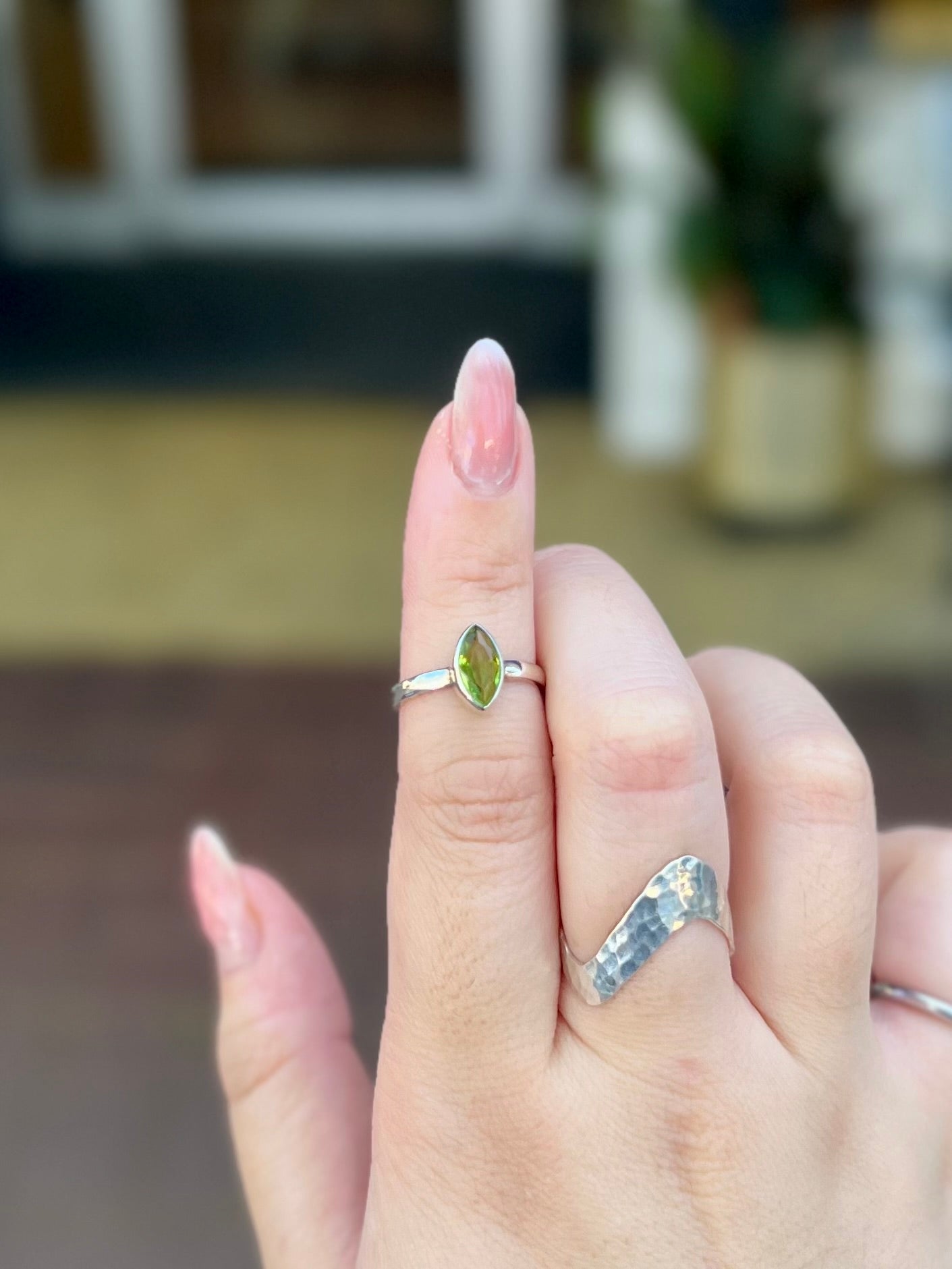 Peridot Marquis Ring .925 - 6.5