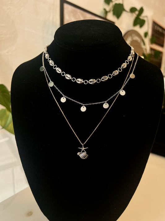 Shell Starfish Necklace .925