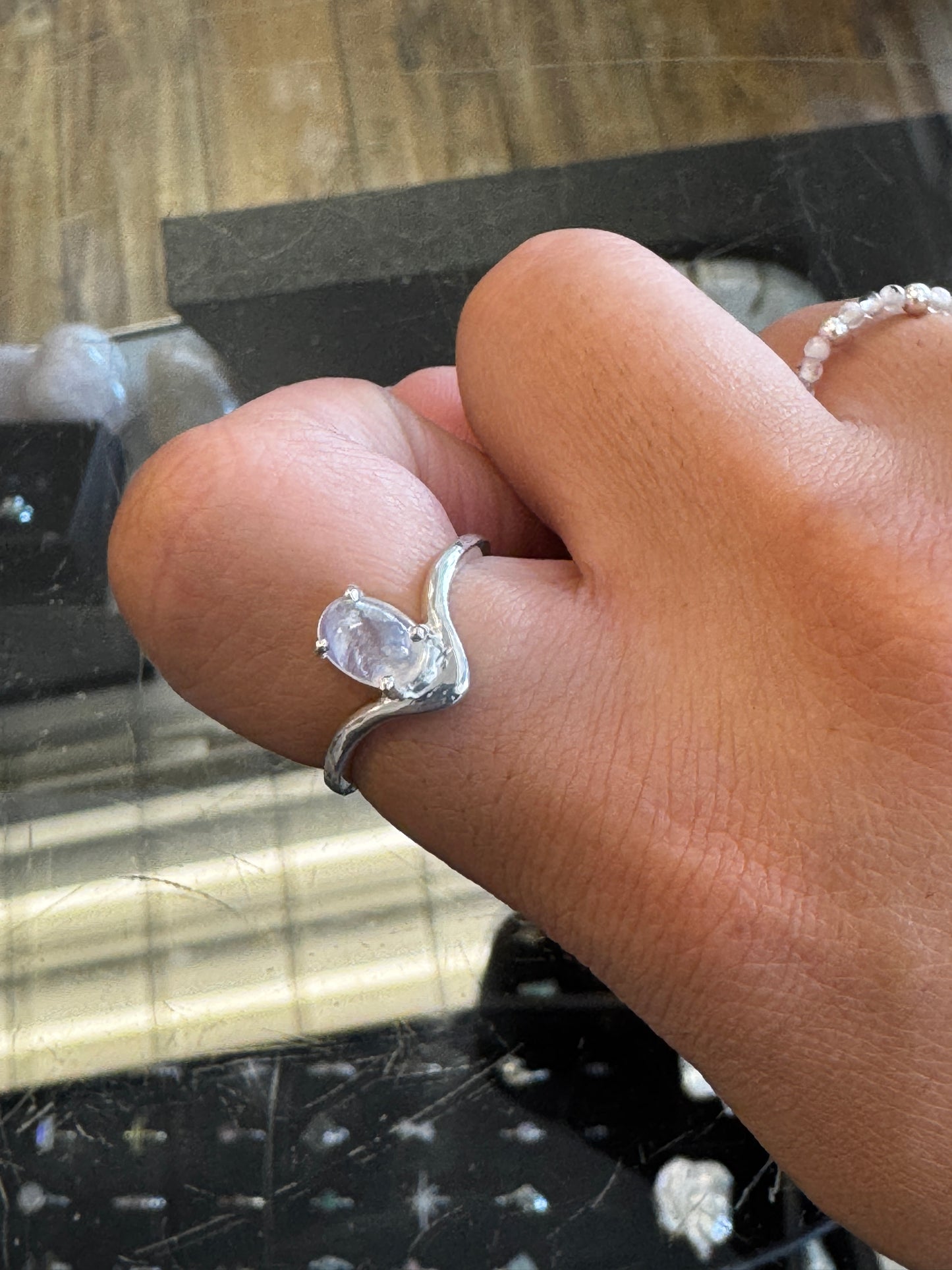 Teardrop Moonstone Ring .925 - 9
