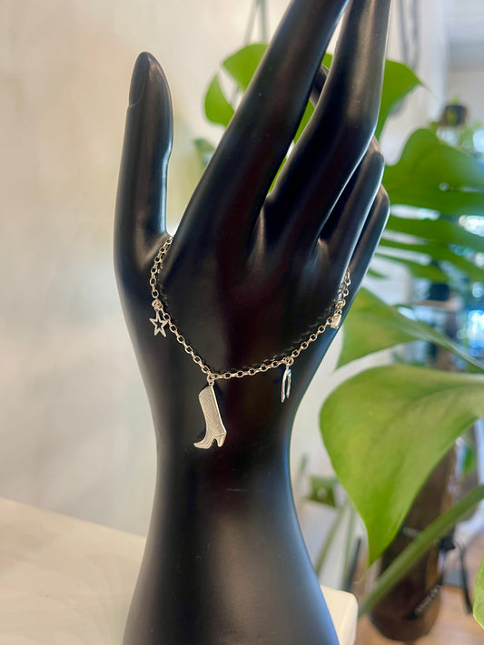 Custom Cow Girl Charm Bracelet