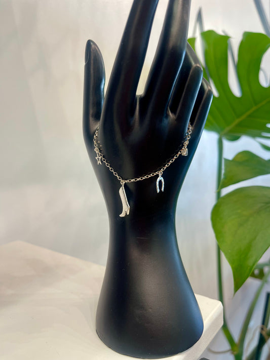 Custom Cow Girl Charm Bracelet