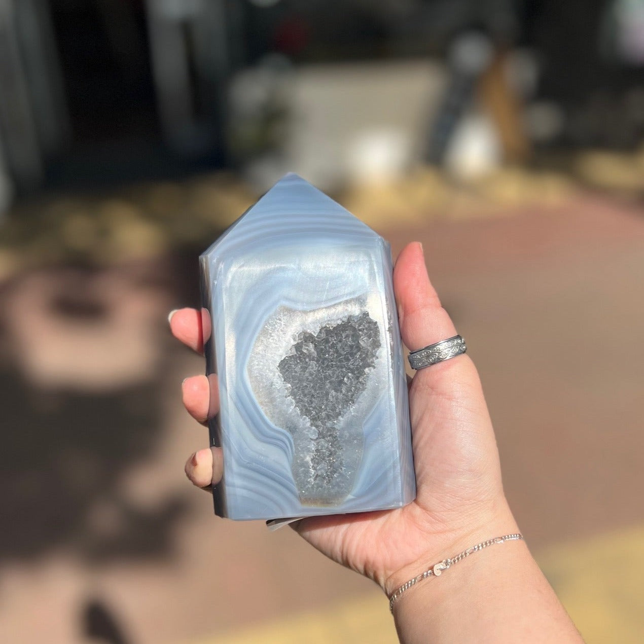 Agate Druzy Tower
