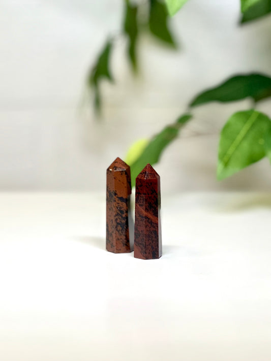 Obsidian + Hematite Mini Crystal Tower
