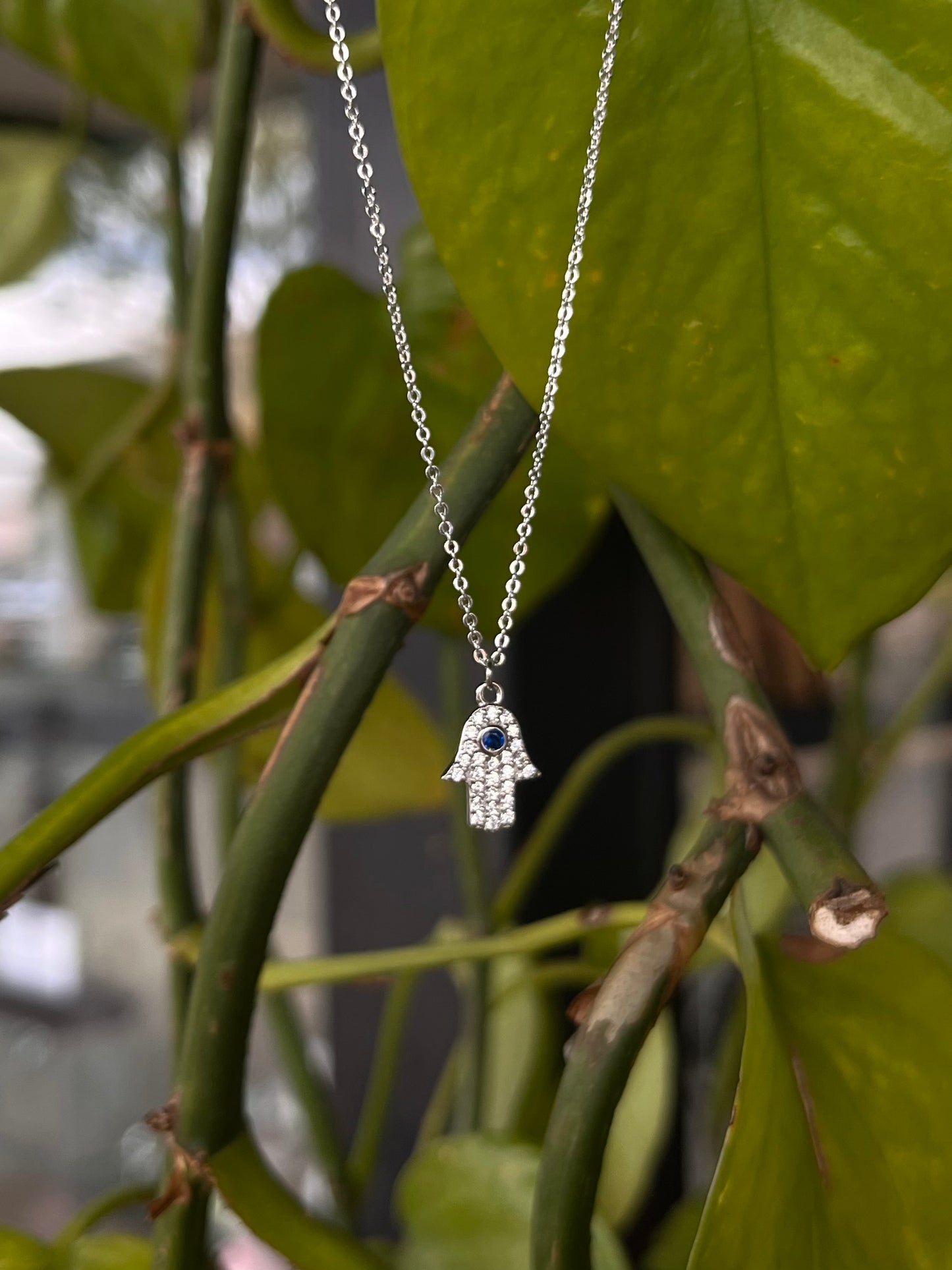 Silver CZ Hamsa NK .925
