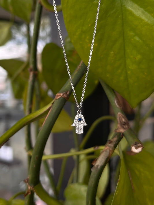 Silver CZ Hamsa NK .925