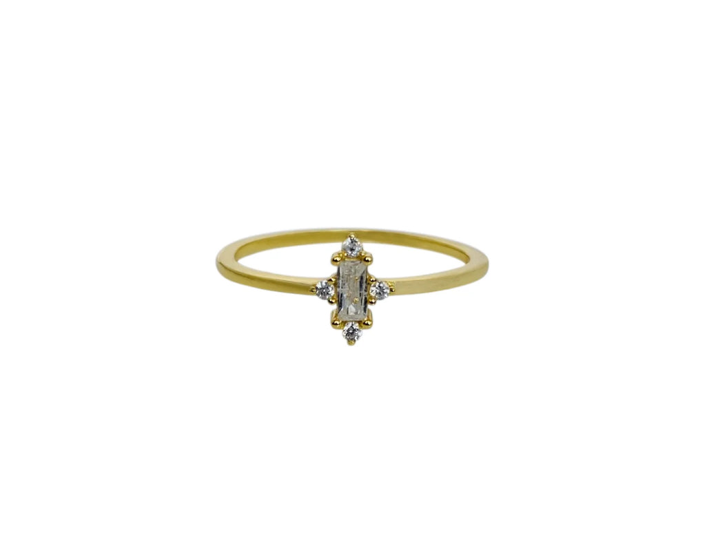Baguette Princess Ring 14K GP 7