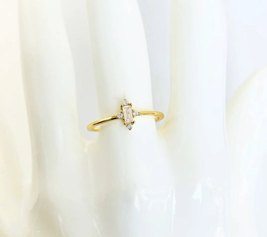 Baguette Princess Ring 14K GP 7
