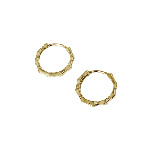Mini Bamboo Hoop 14K GP