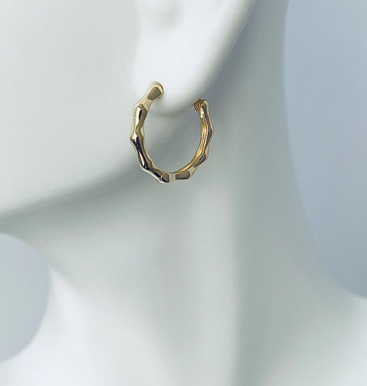 Mini Bamboo Hoop 14K GP