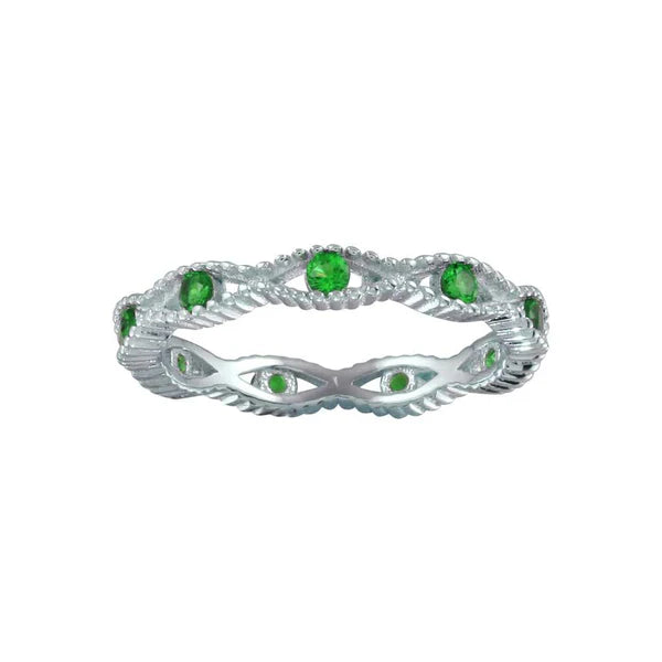 Emerald Open Braided Eternity Band .925