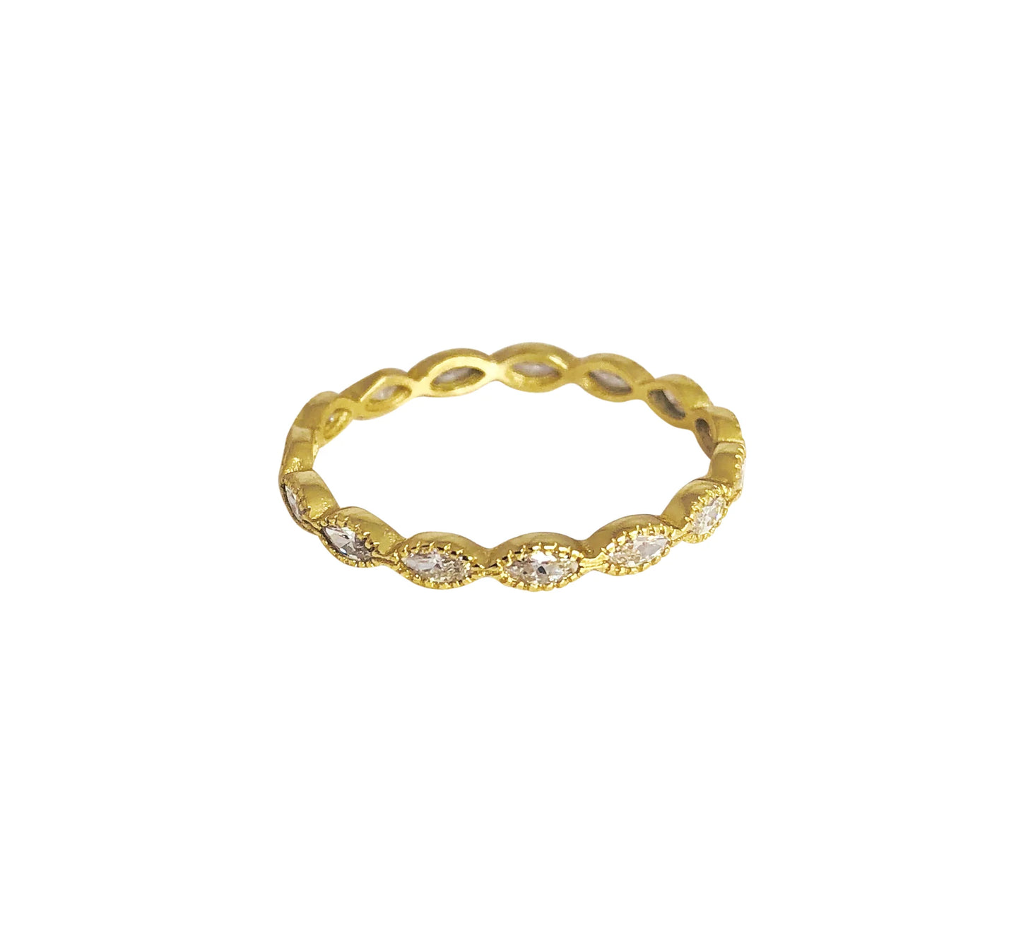 Endless Oval CZ Ring 14k GP