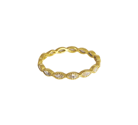 Endless Oval CZ Ring 14k GP
