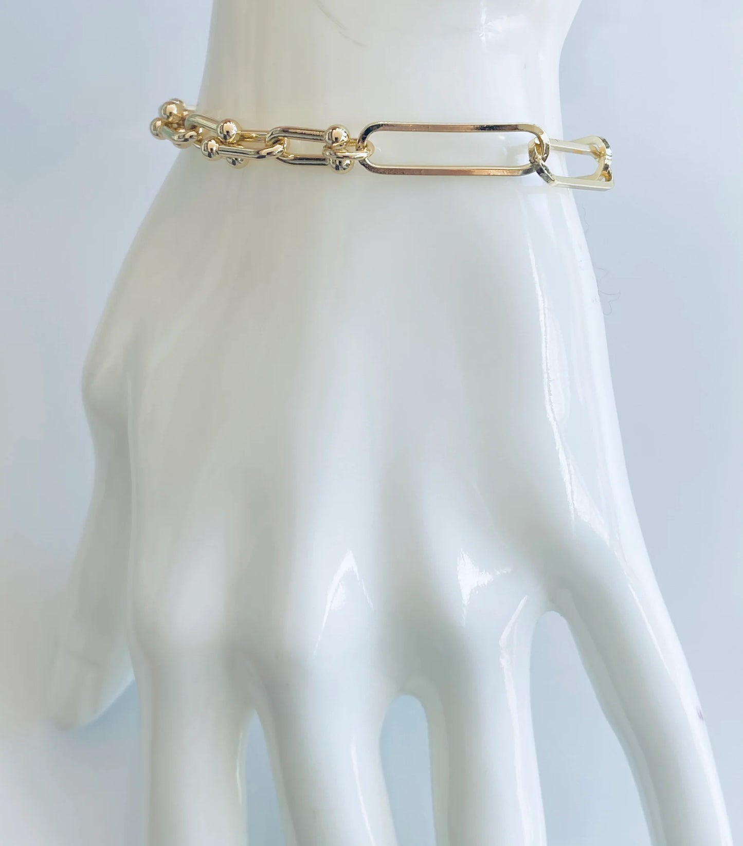 Paperclip x U links Bracelet 18K GF