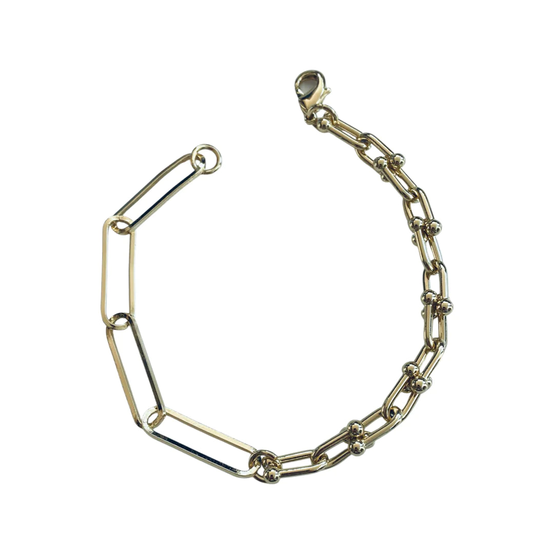 Paperclip x U links Bracelet 18K GF