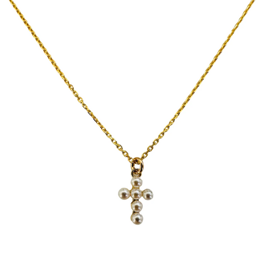 Pearl Cross GP Necklace
