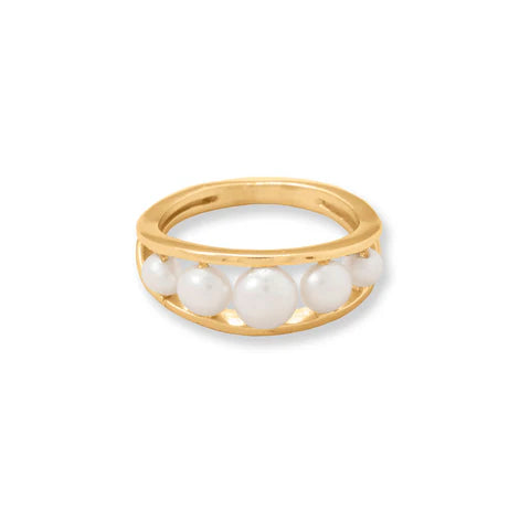 5 Pearl Ring 14K GP