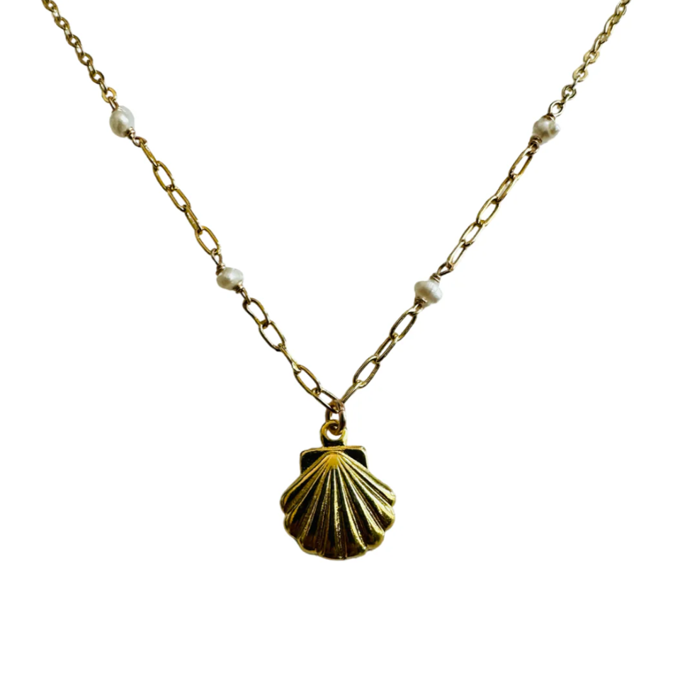 Seashell & Fresh Water Pearl Necklace GP