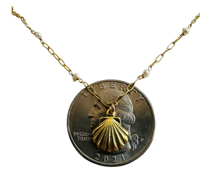 Seashell & Fresh Water Pearl Necklace GP