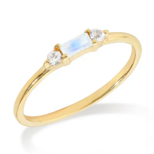 Mini Moonstone Ring 14K GP