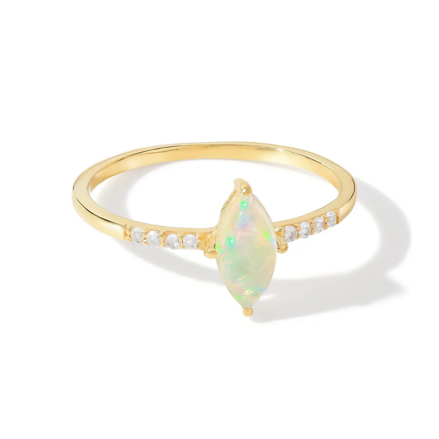 Ethiopian Opal Marquis Ring 14GP