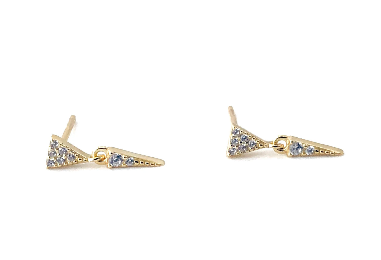 Mini CZ Spike Earrings 14K GP