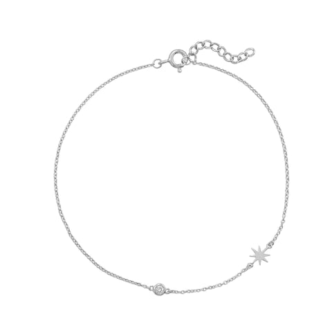 .925 Sunburst CZ Anklet