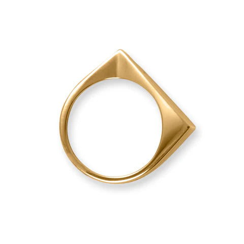 Gold Triangle Slice Ring 14K GP