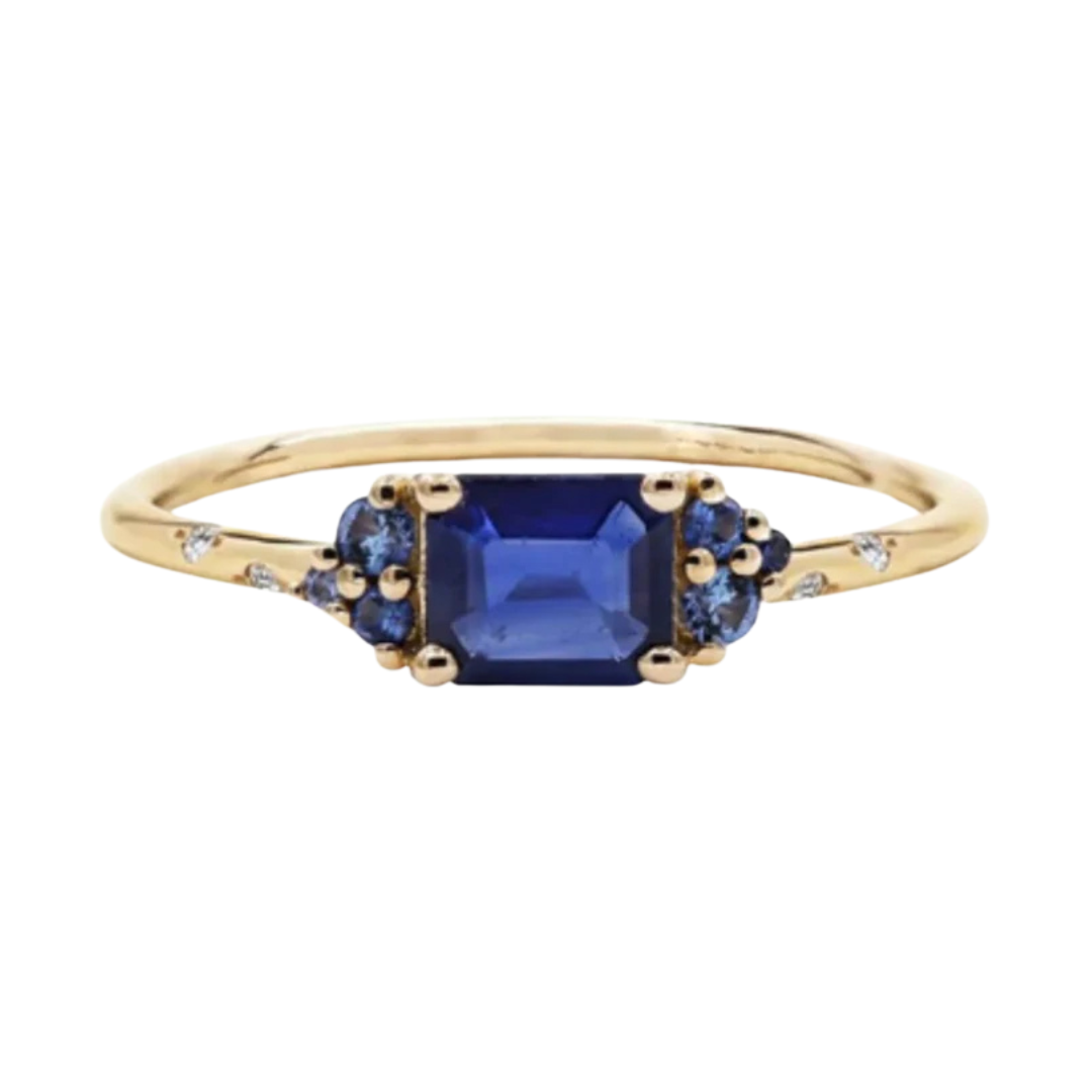 Blue Sapphire Starry Night Ring 18K GP - 7