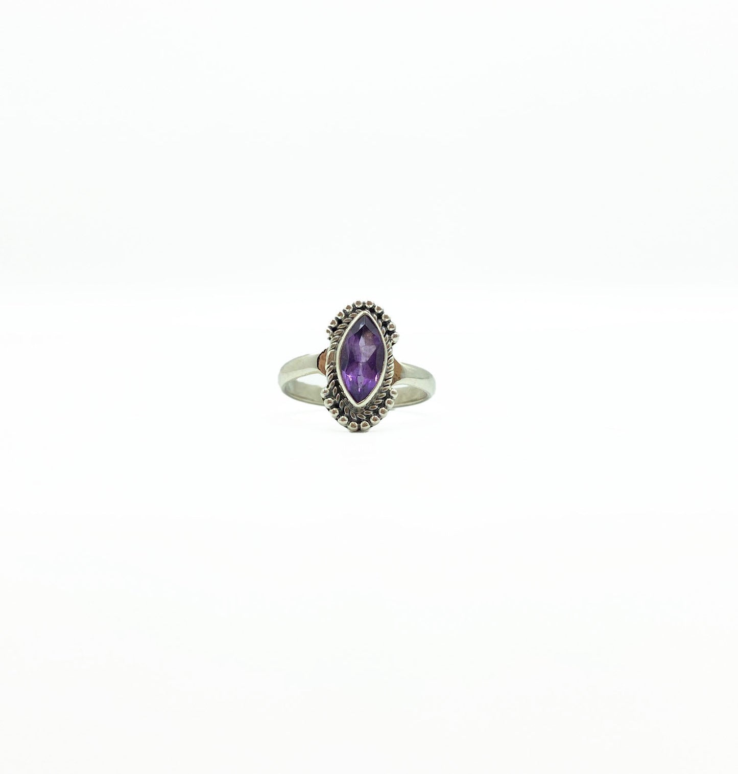 Amethyst Marquis Rope Fan Ring .925