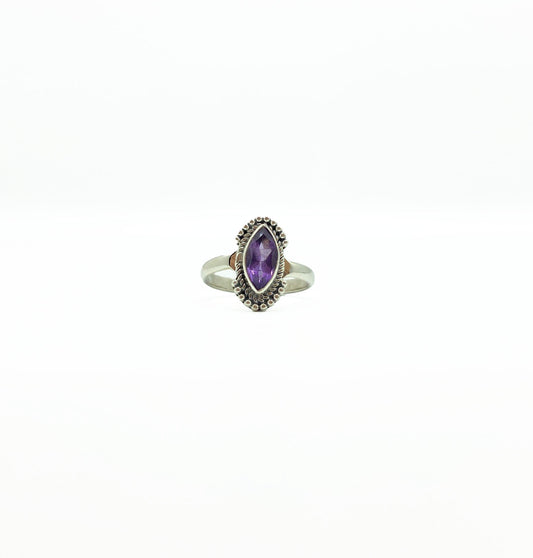 Amethyst Marquis Rope Fan Ring .925