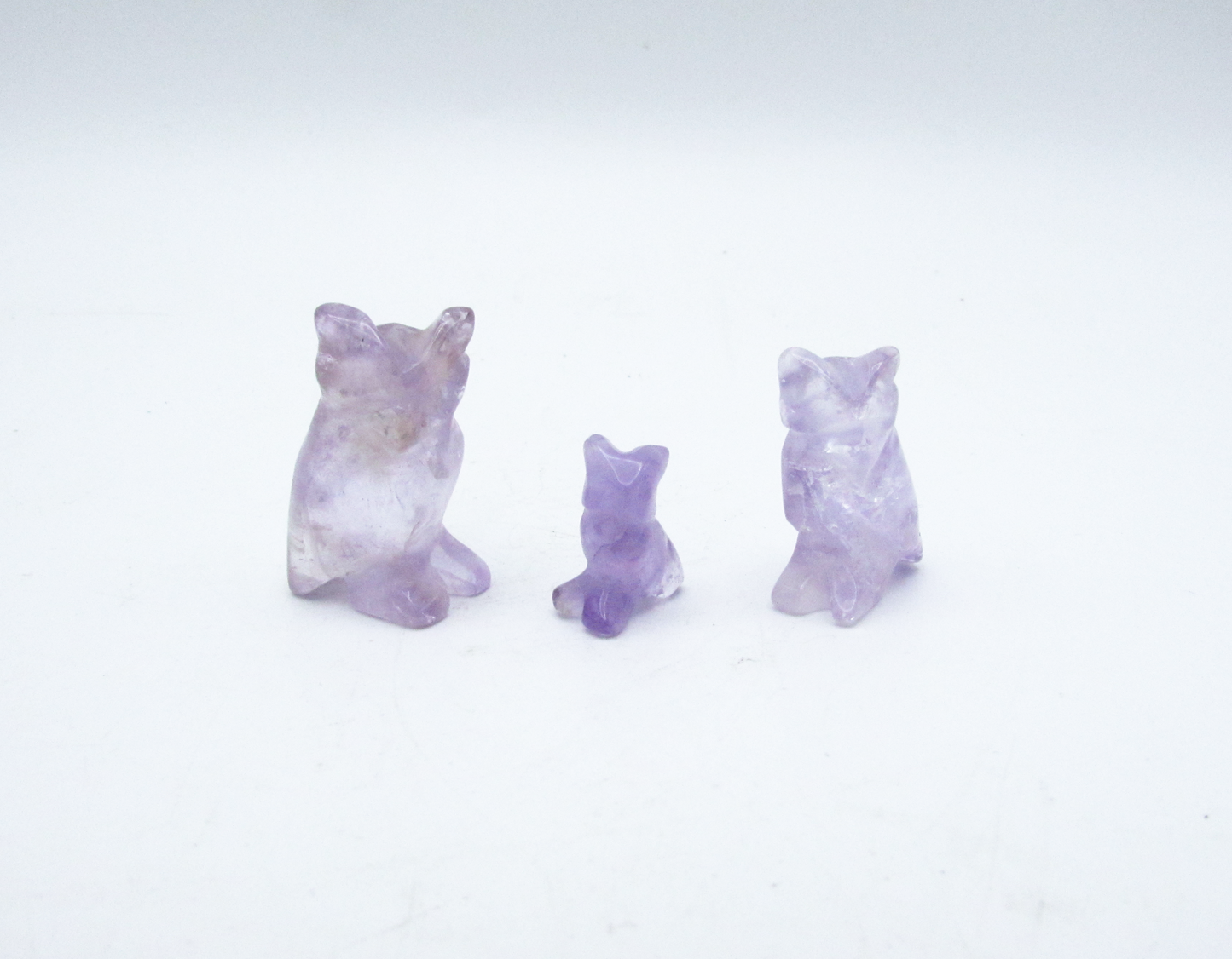 Mini Hand-Carved Amethyst Owl