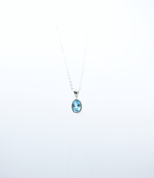 Mini Faceted Paraíba Apatite Pendant – Sterling Silver .925