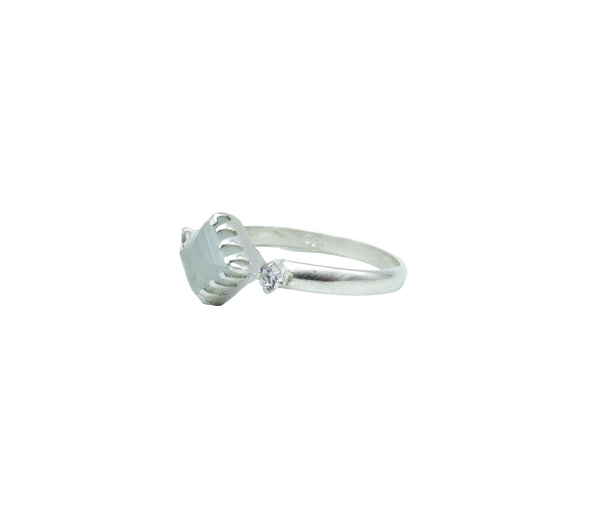 Aquamarine Trinity Ring | Sterling Silver