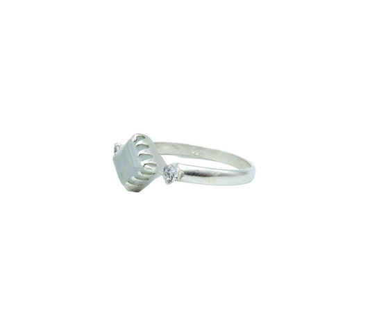 Aquamarine Trinity Ring | Sterling Silver