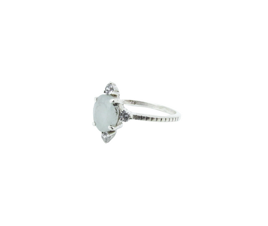 Aquamarine Topaz Diamond Ring | Sterling Silver