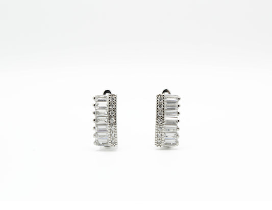 Baguettes x CZ Mini U Hoop .925