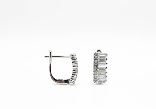 Baguettes x CZ Mini U Hoop .925