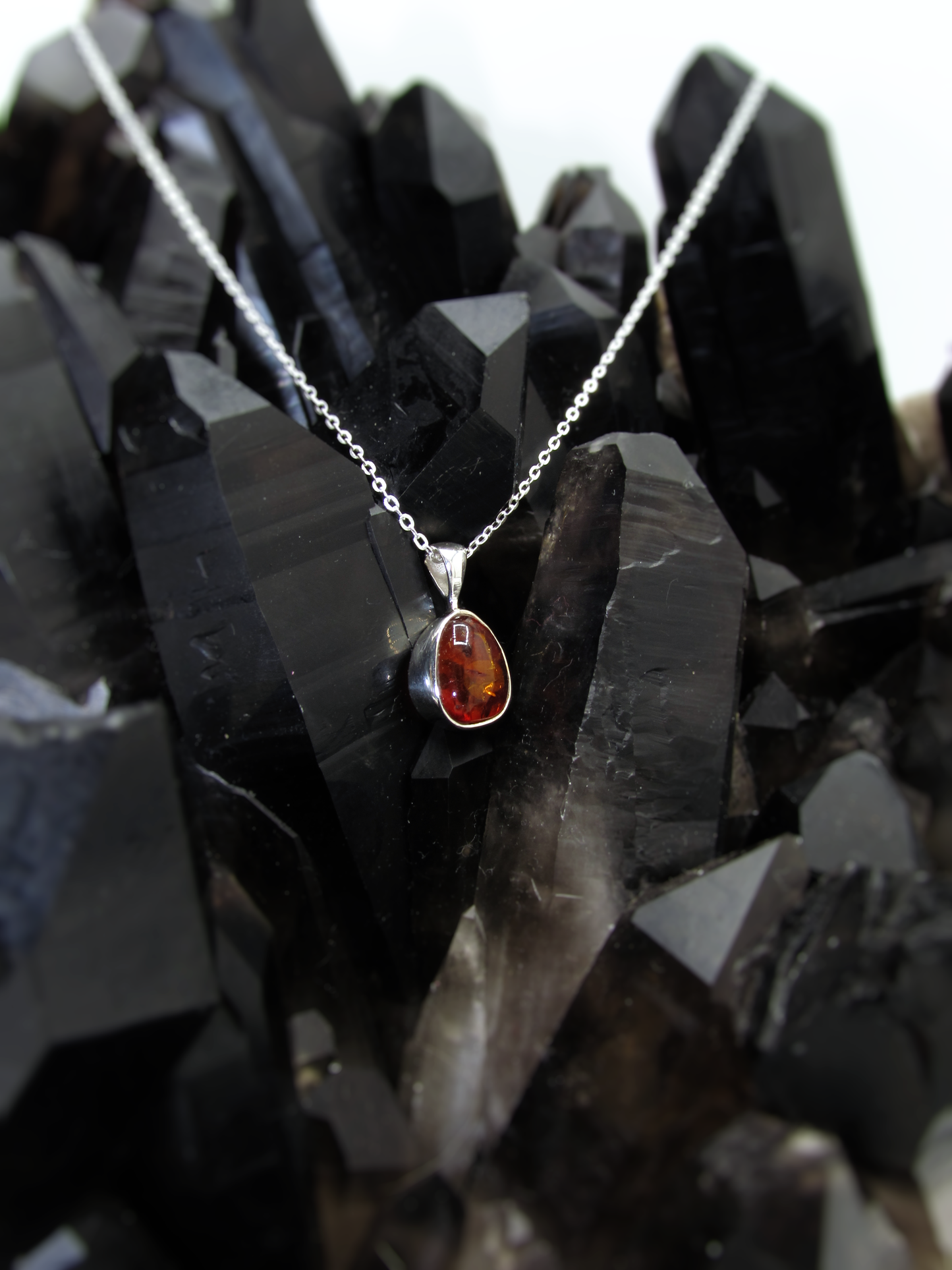 Natural Baltic Amber Pendant – Sterling Silver