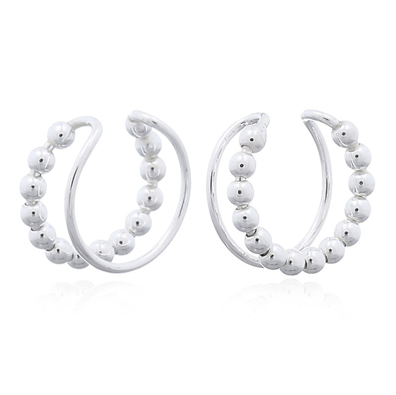Beaded Double Ear Cuff .925