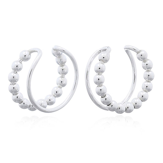 Beaded Double Ear Cuff .925