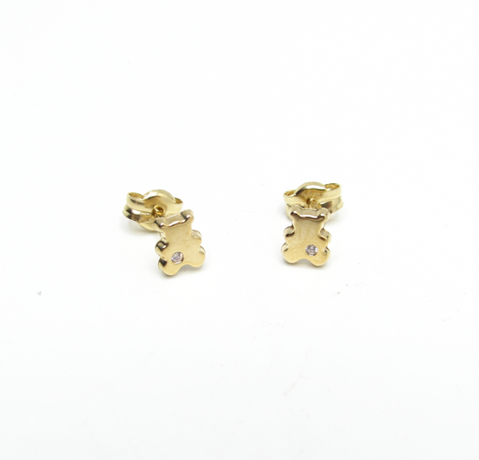 Bear Life Studs 14K Gold