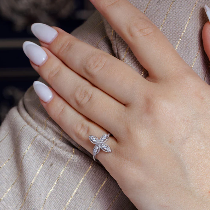 Bling Clover Ring .925