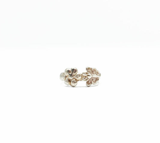 Butterfly + Flower Toe Ring .925