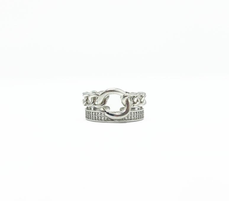Adjustable Chain Bling Ring .925