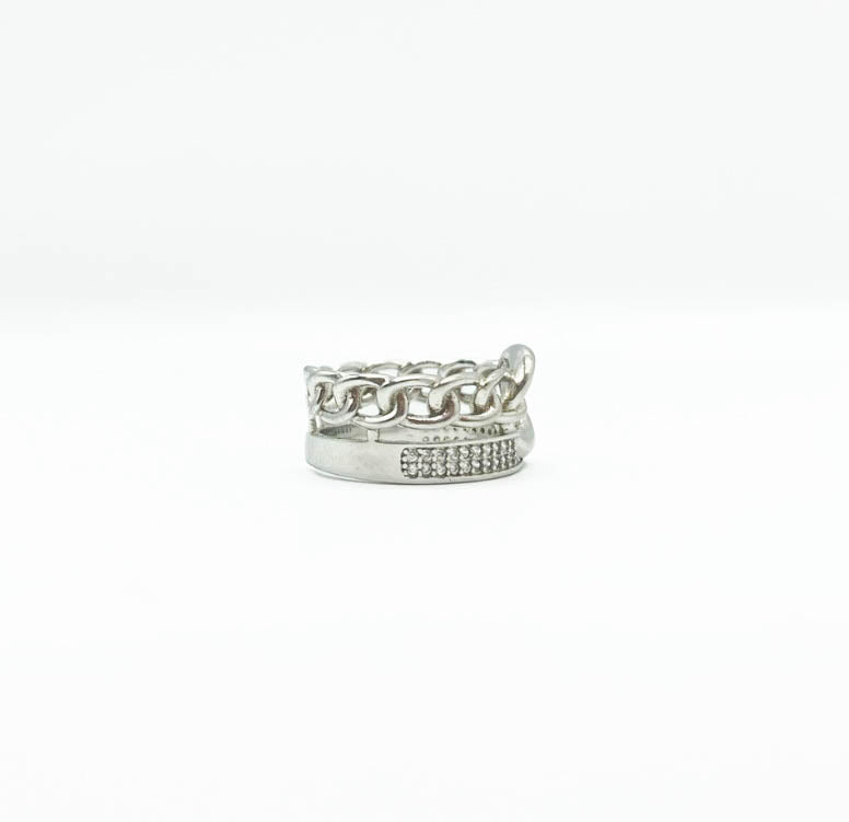 Adjustable Chain Bling Ring .925