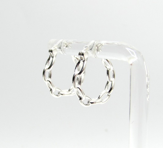 Chain Link Hoops .925