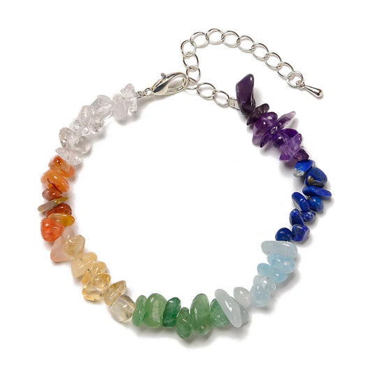 Chakra Rainbow Gemstone Chip Bracelet