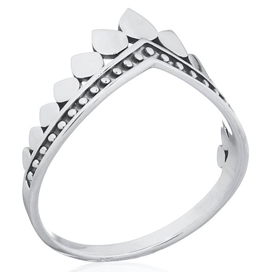 Chevron Teardrop Ring .925